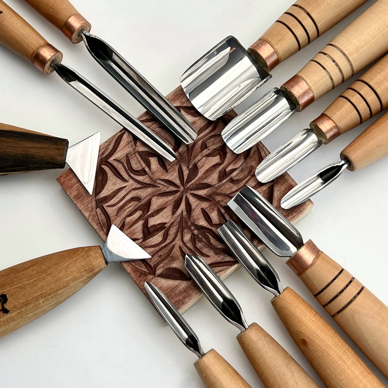 Basic set for woodcarving, Chip carving kit, STRYI-AY Profi, Chip carving tools, Chip carving knives