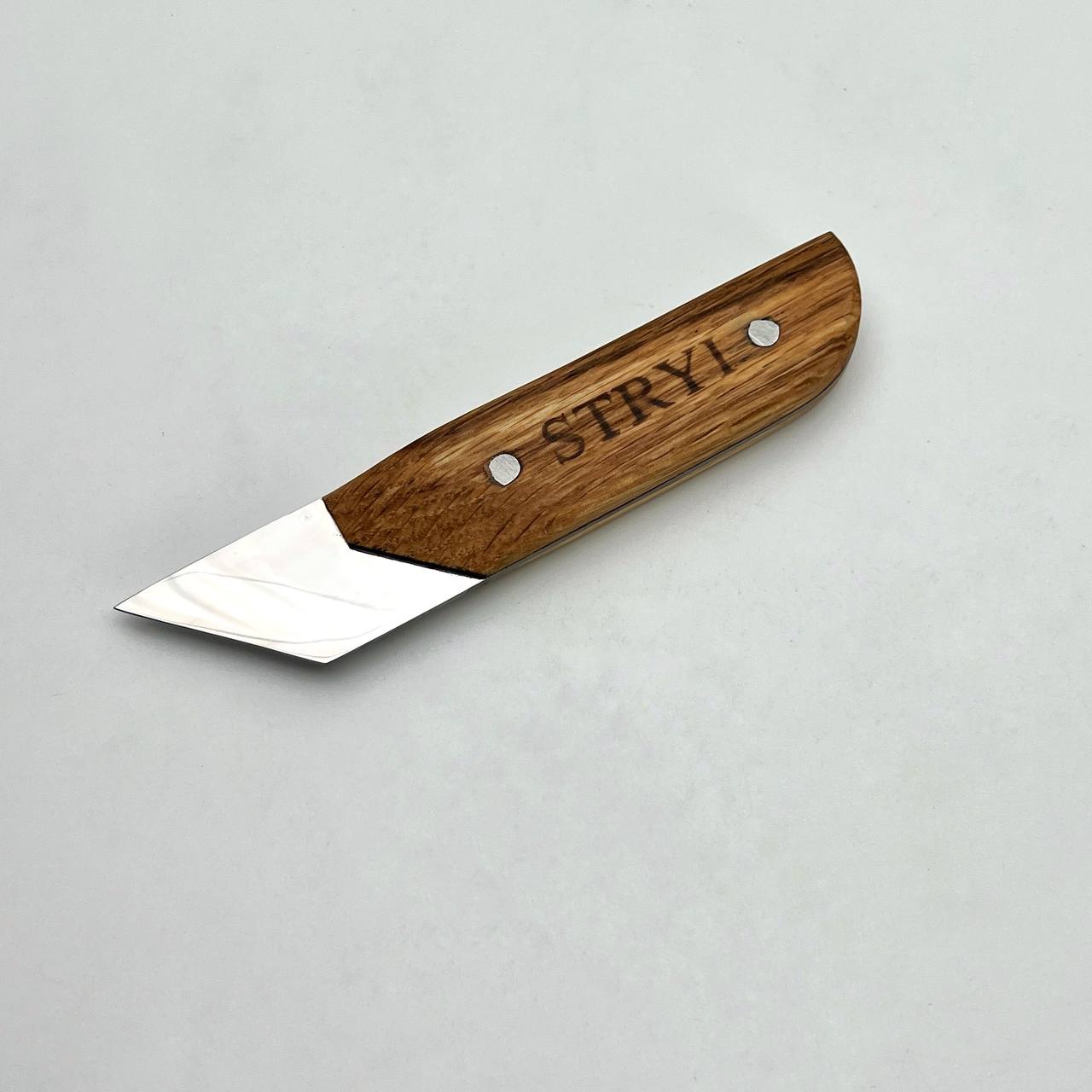 Wide carving knife,  carving knife 40mm STRYI Profi, Skewed knife, Knife for sculpting