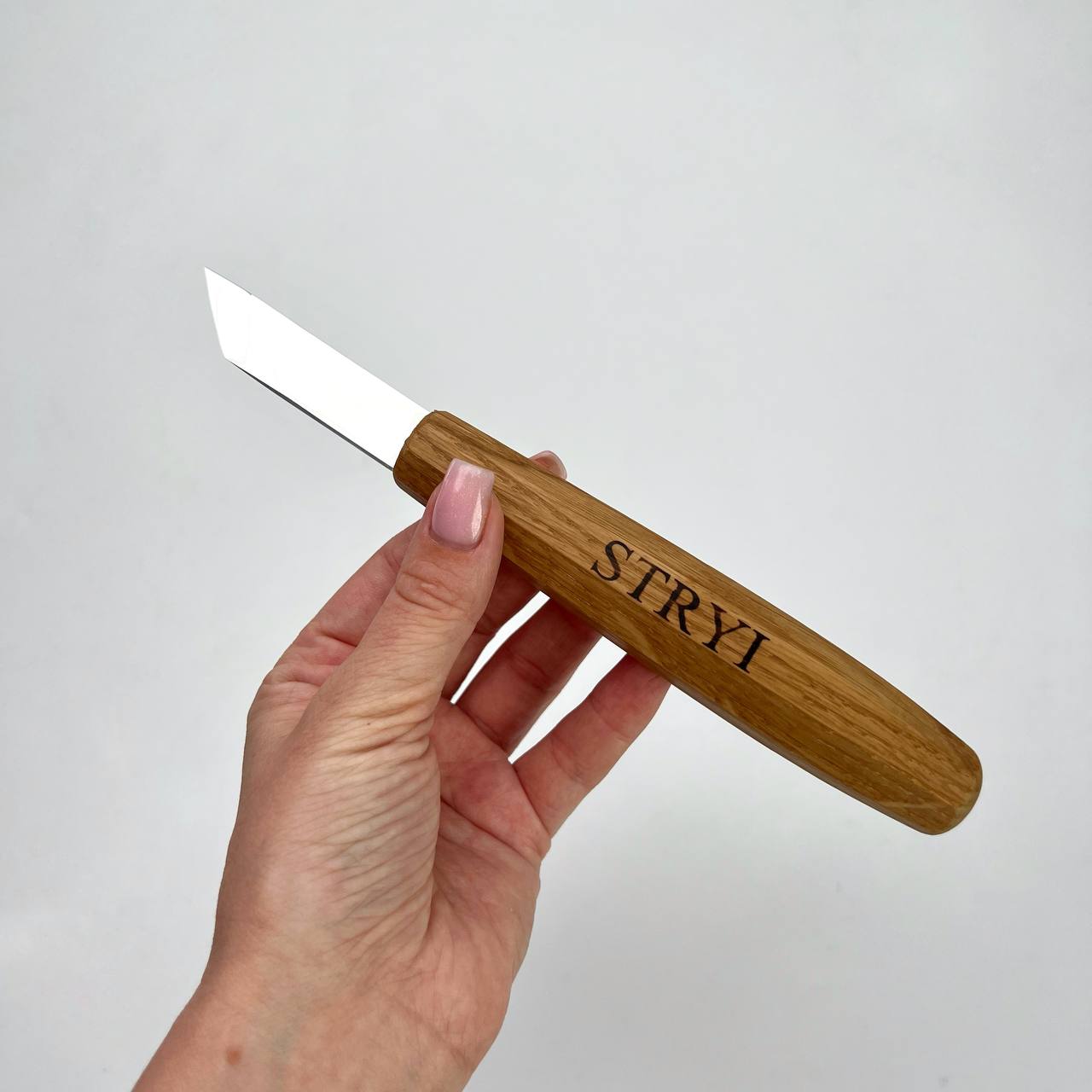 Wood carving knife STRYI Profi for relief, Chip carving knife, Skewed knife