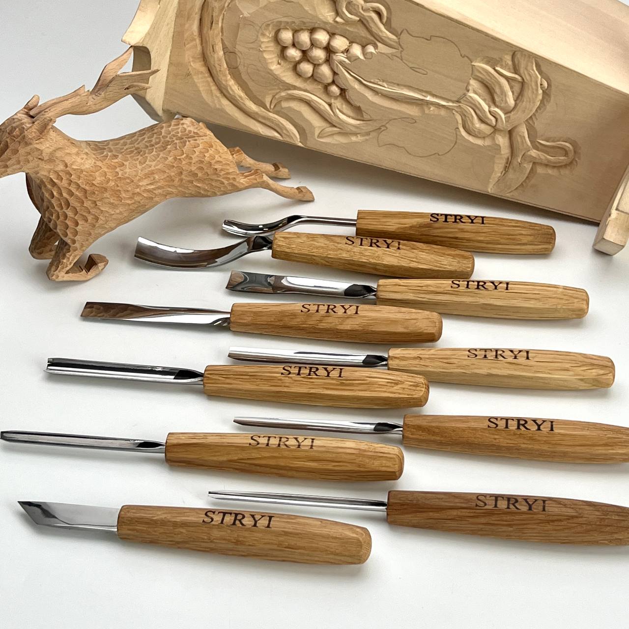 Relief carving kit, Basic woodworking toolset, Versatile set STRYI