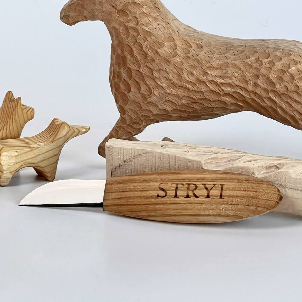 Cuchillo para tallar 50mm STRYI Profi, herramienta para tallar madera