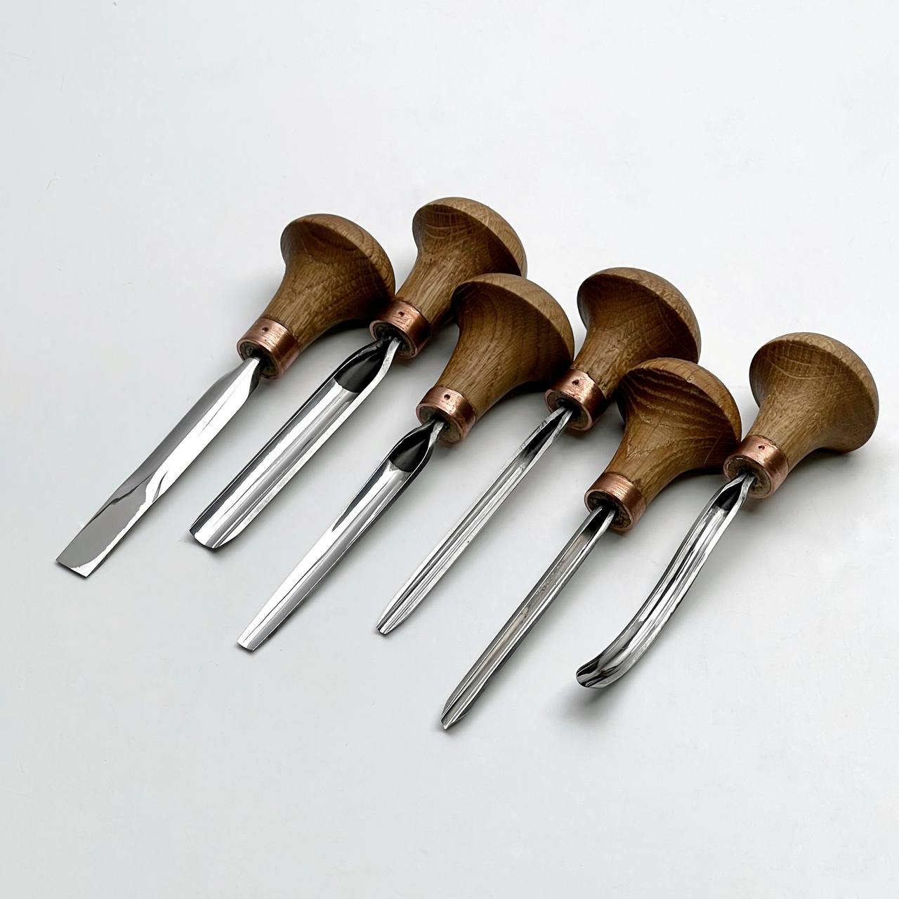 Detailed relief carving set of 6 palm tools STRYI Profi, Toolset for Linocuttting, Whittling figurines