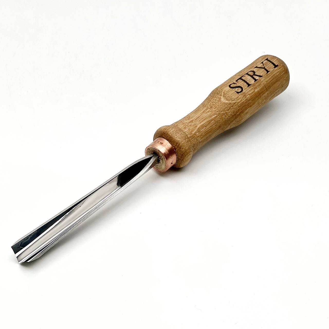 Arc-shaped V-tool STRYI Profi with curved edges, Relief carving tool, V-parting chіsel