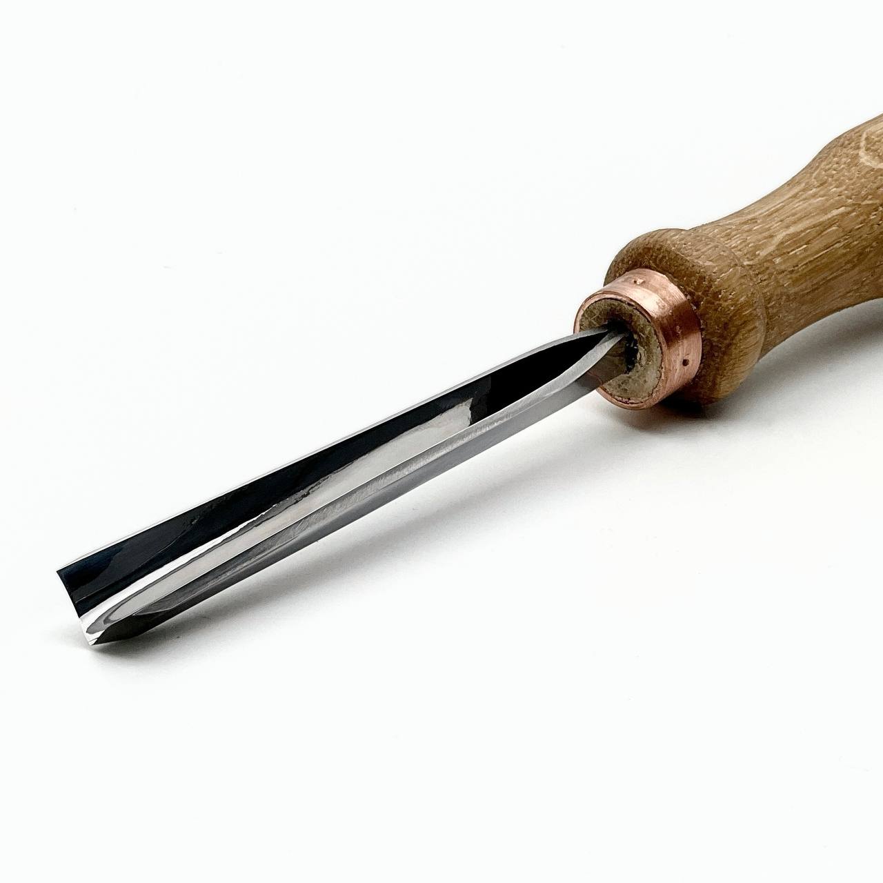Arc-shaped V-tool STRYI Profi with curved edges, Relief carving tool, V-parting chіsel