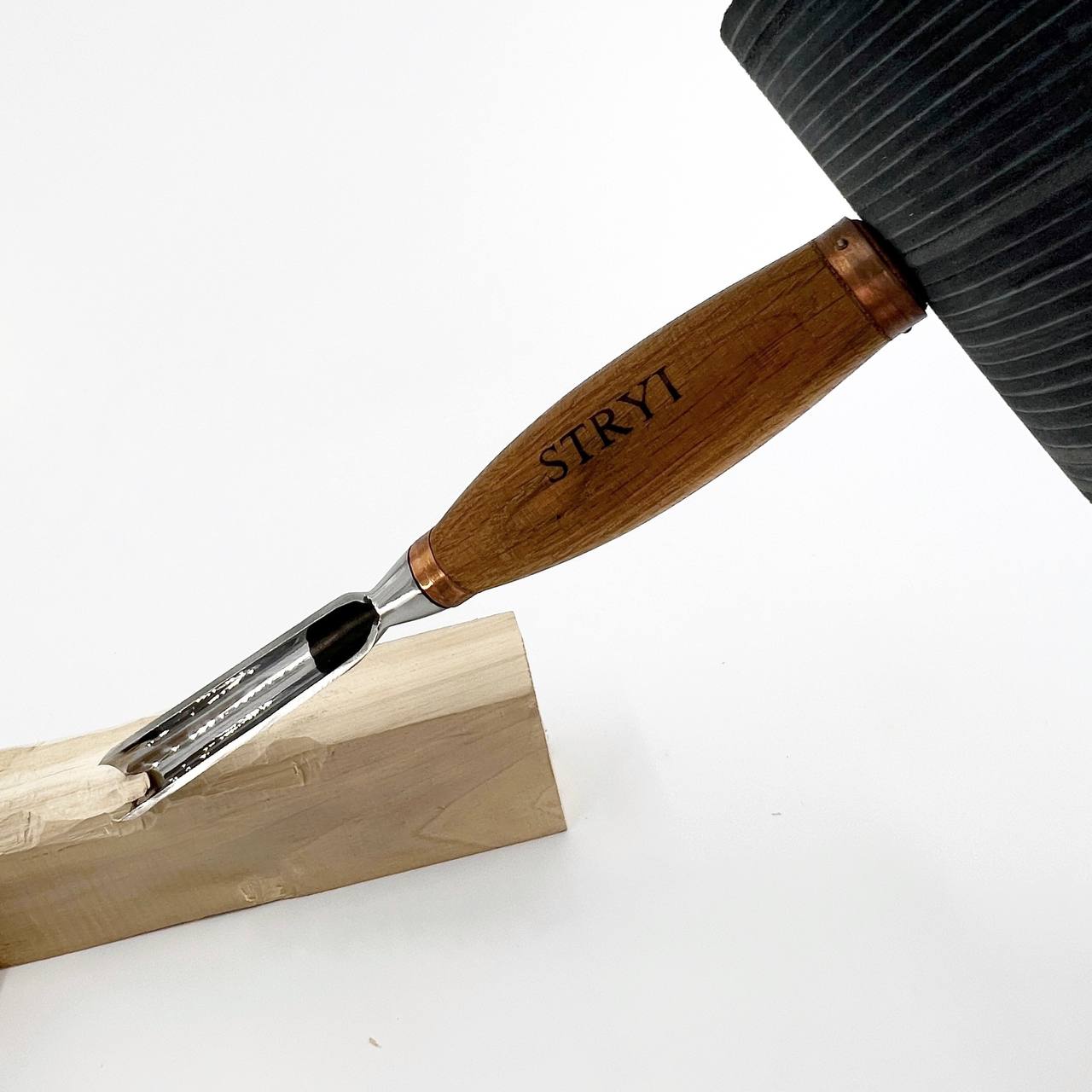 Große Bildhauerröhre, Hochleistungsmeißel, 9 Profil Halbrund, STRYI Profi, Bildhauerwerkzeuge