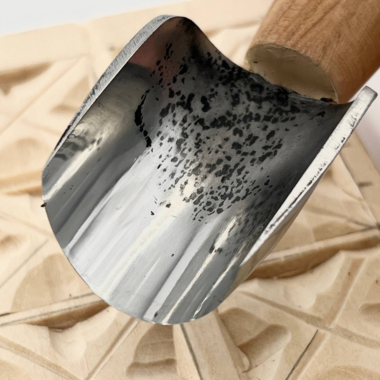 Skew-beveled short gouge STRYI-AY Chip carving gouge Standart