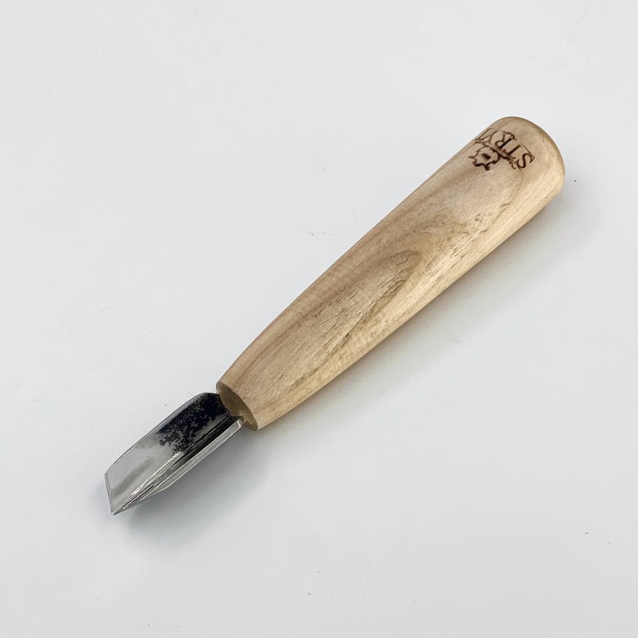Cincel recto corto con separación en V STRYI-AY Profi para tallado de virutas, herramientas de tallado de madera, cuchillo detallado de virutas de tallado en madera, regalo para hombres cuchillo y herramientas