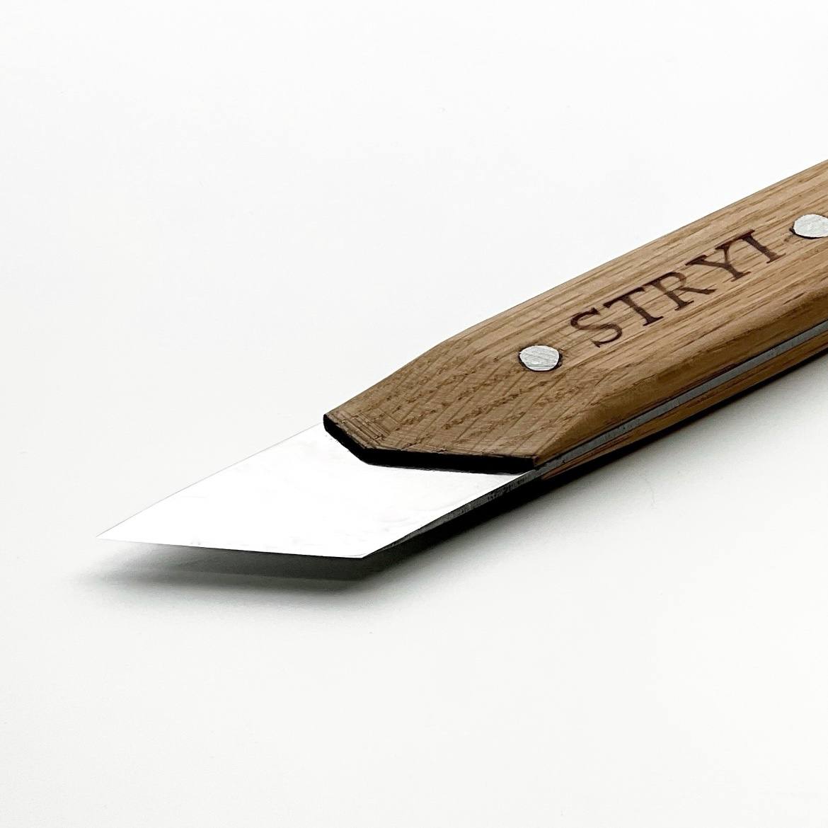 Wide carving knife,  carving knife 40mm STRYI Profi, Skewed knife, Knife for sculpting