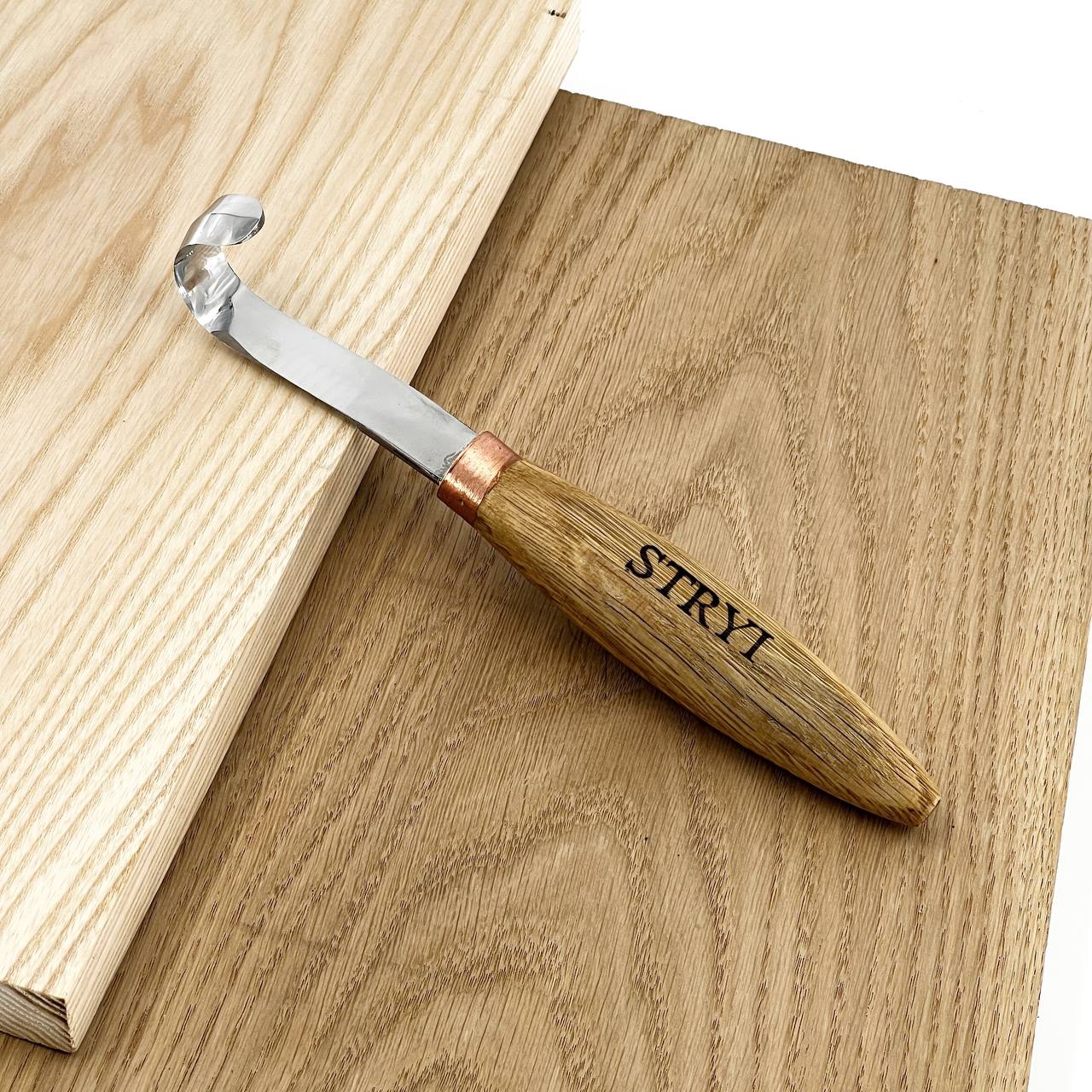 Wood carving hook knife for spoon bowl and kuksa carving STRYI, Spoon making, Spoon knife