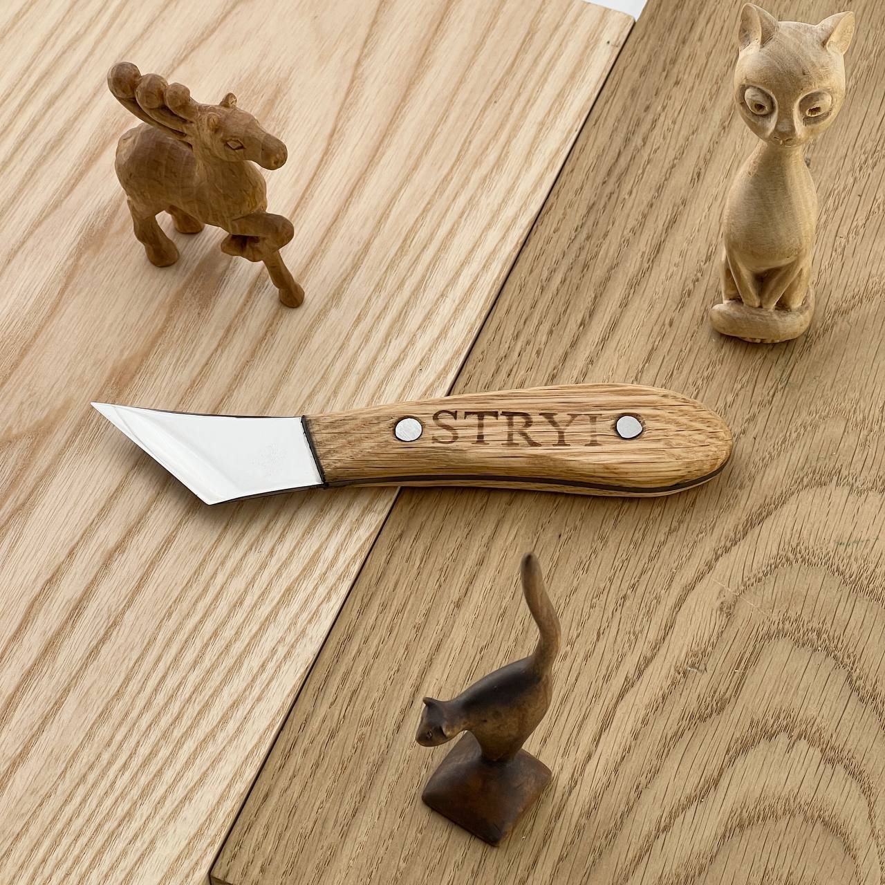 Figured carving knife for woodcarving 40mm STRYI Profi, Whittling knives, Sloyd knives, Knife for wooden jewelry