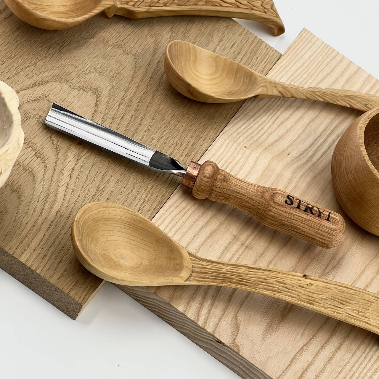 Gouge #8 profile Woodcarving chisel STRYI Profi, Wood carving chisel, Gouge chisel