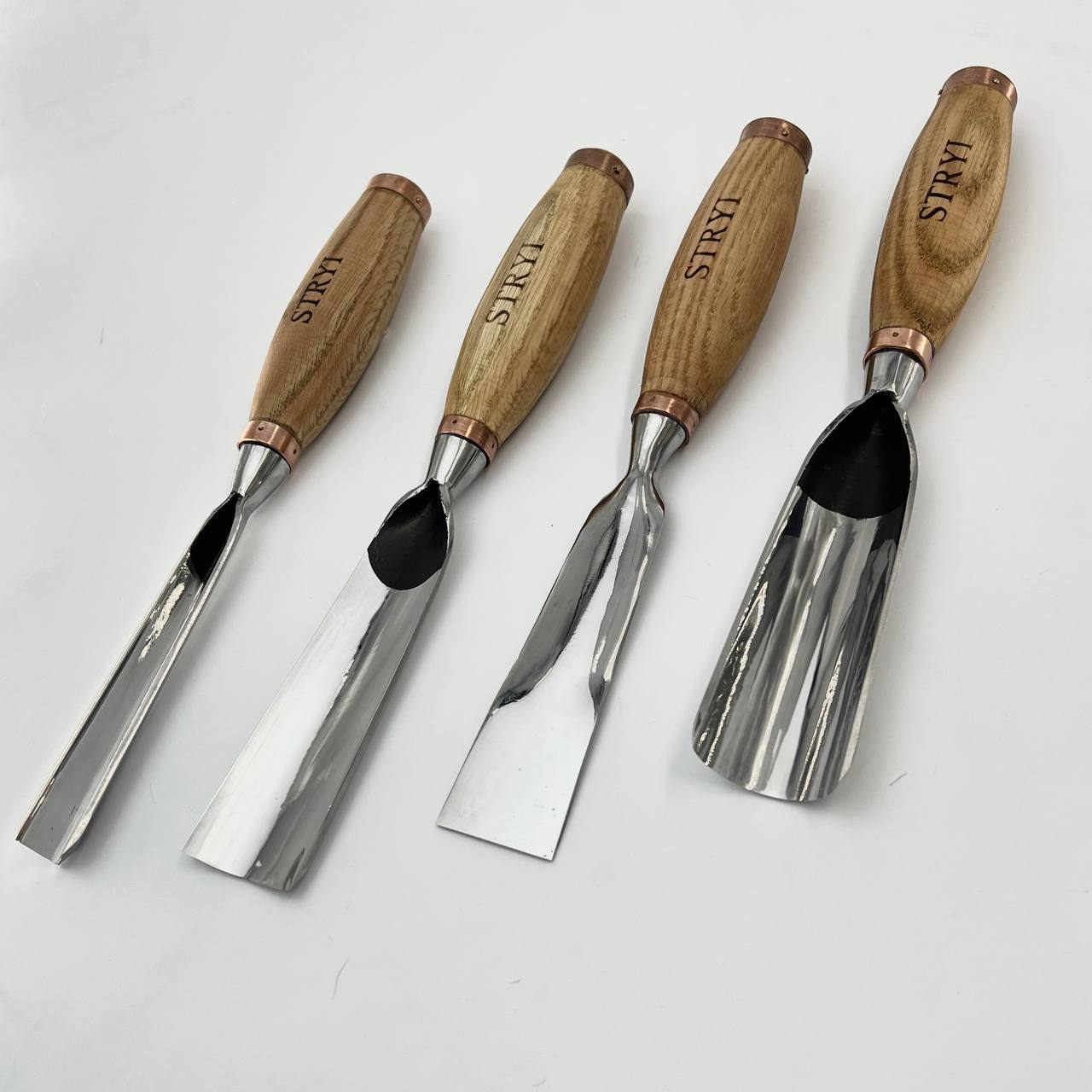 Sculpture tools set STRYI Profi 4pcs, Wood carving kit of Heavy-duty chisels, Sculpture gouges, Forged hand tools for Sculpting woodworking