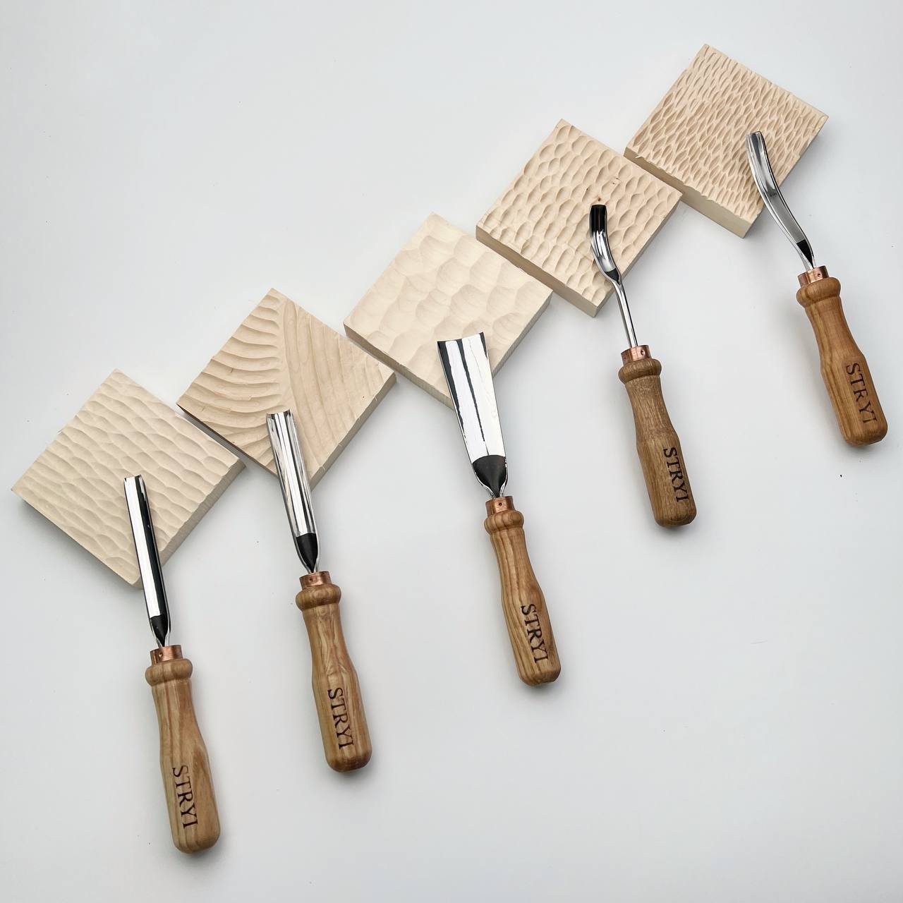Wood carving kit STRYI Profi for Wood Texturing Techniques, 5 pcs