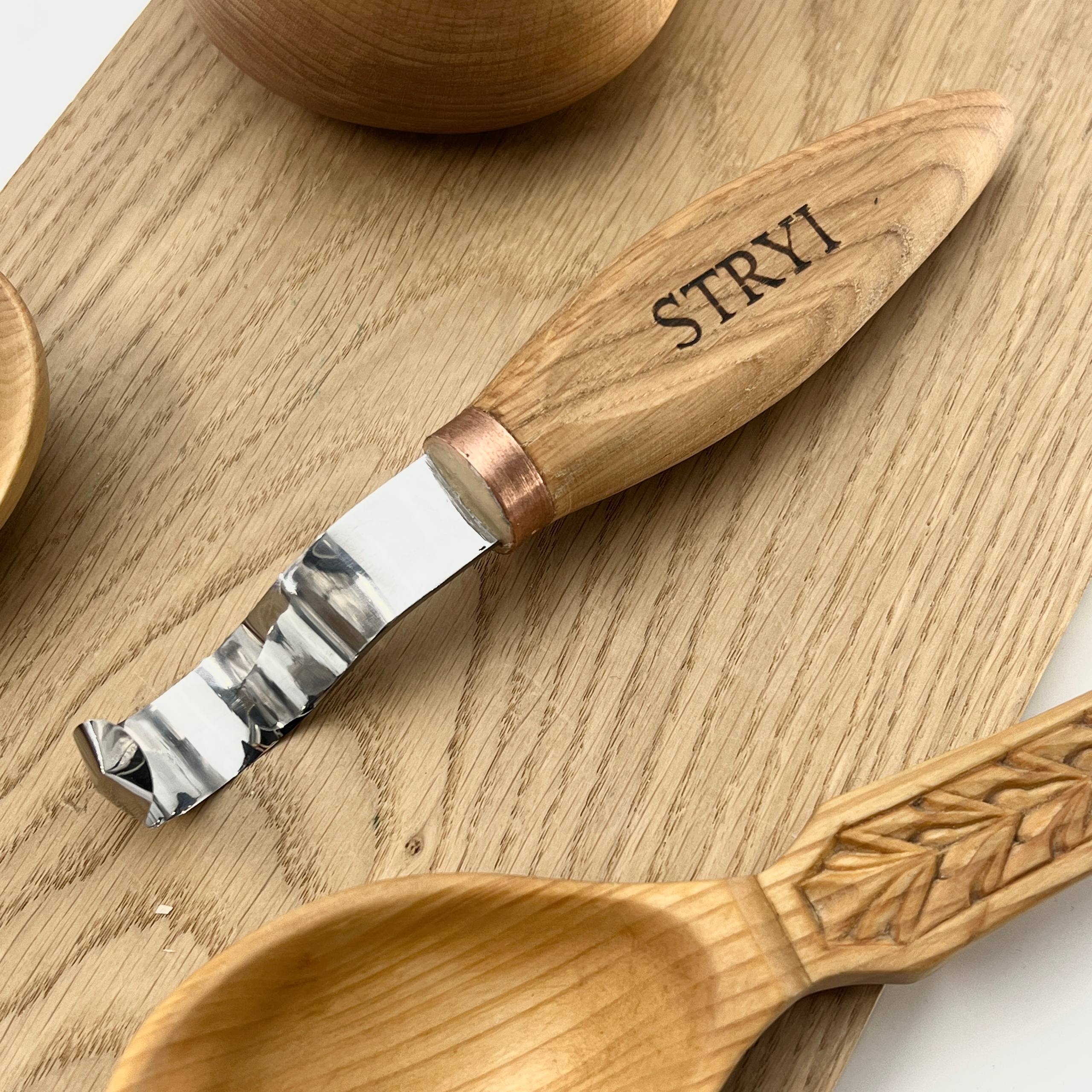 Komplettes Werkzeugset STRYI Profi zum Löffel- und Kuksa-Schnitzerei, Geschmiedete Werkzeuge