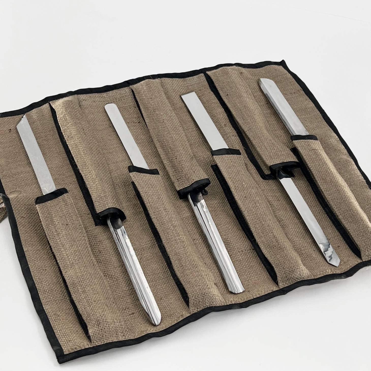 Wood carving set of 7 Wood turning tools STRYI Profi in roll-case, Lathe tools