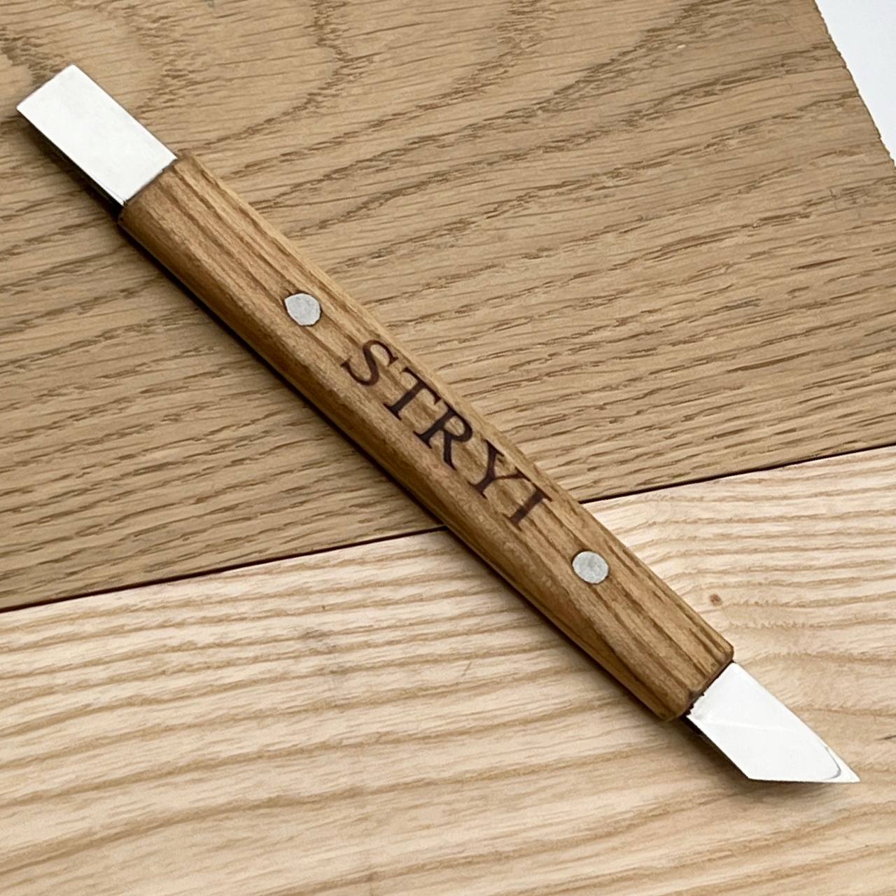 Leather Cutting Knife STRYI Profi with dual blade, Double-blade tool, Skewed knife for leather processing, Leather craft knife