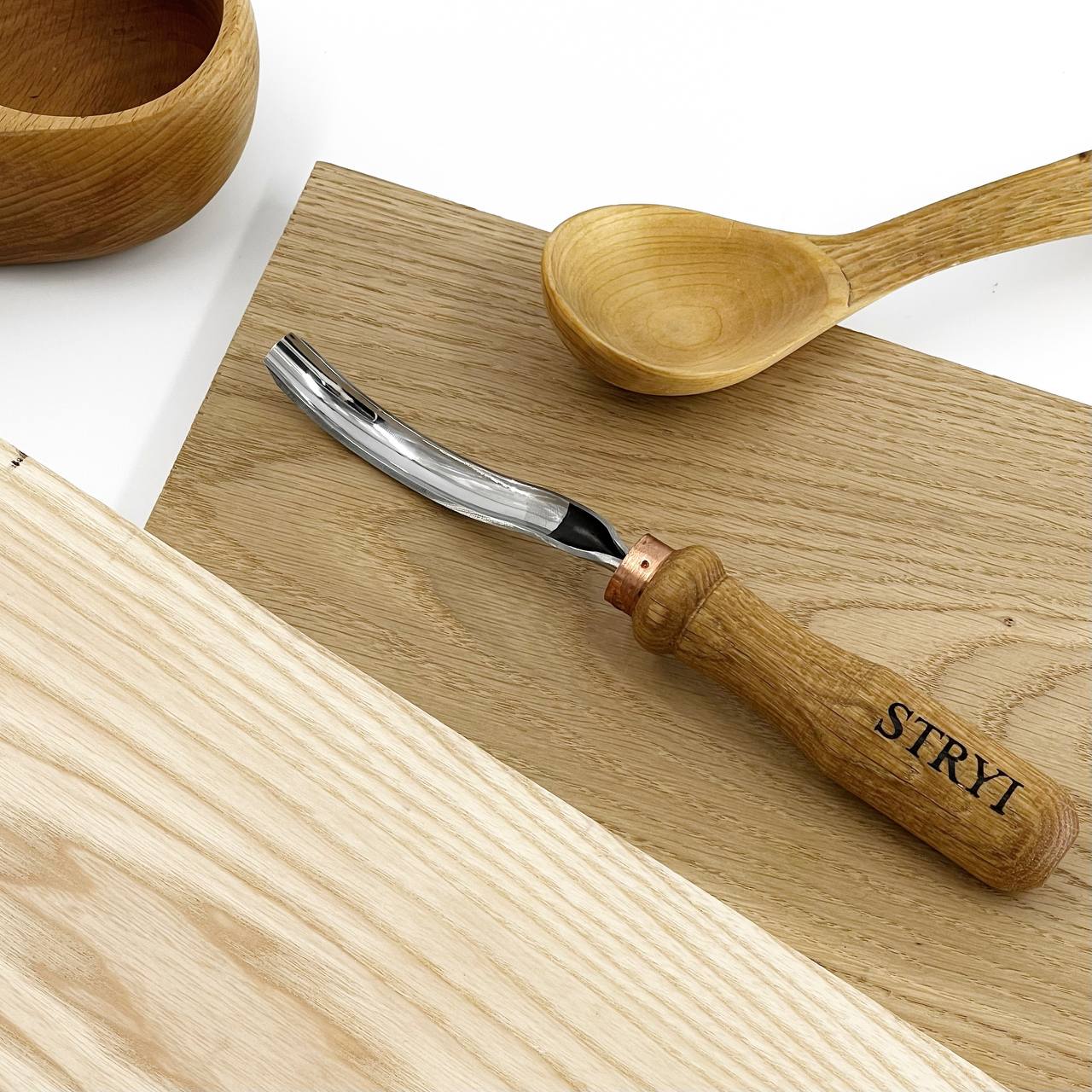 Gouge Long bent chisel STRYI Profi, 8 profile, Woodcarving tools from Manufacturer STRYI