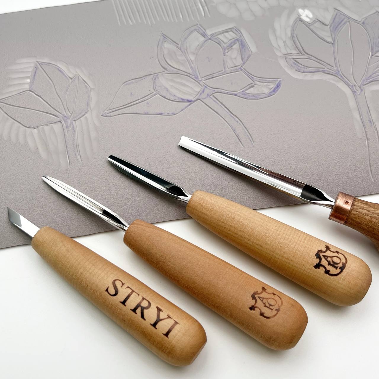 Linocut kit, Hobby gift idea, Linocutting tools, Craft tools for printing