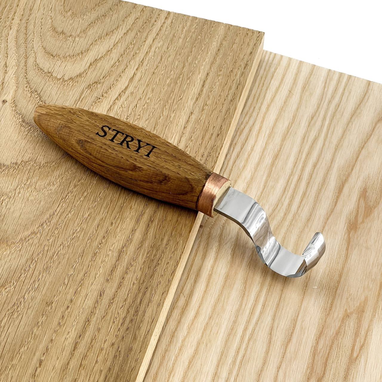 Spoon hook knife 30mm STRYI Profi bowl and Kuksa carving, Hook knife, Spoon knife. Curved knife