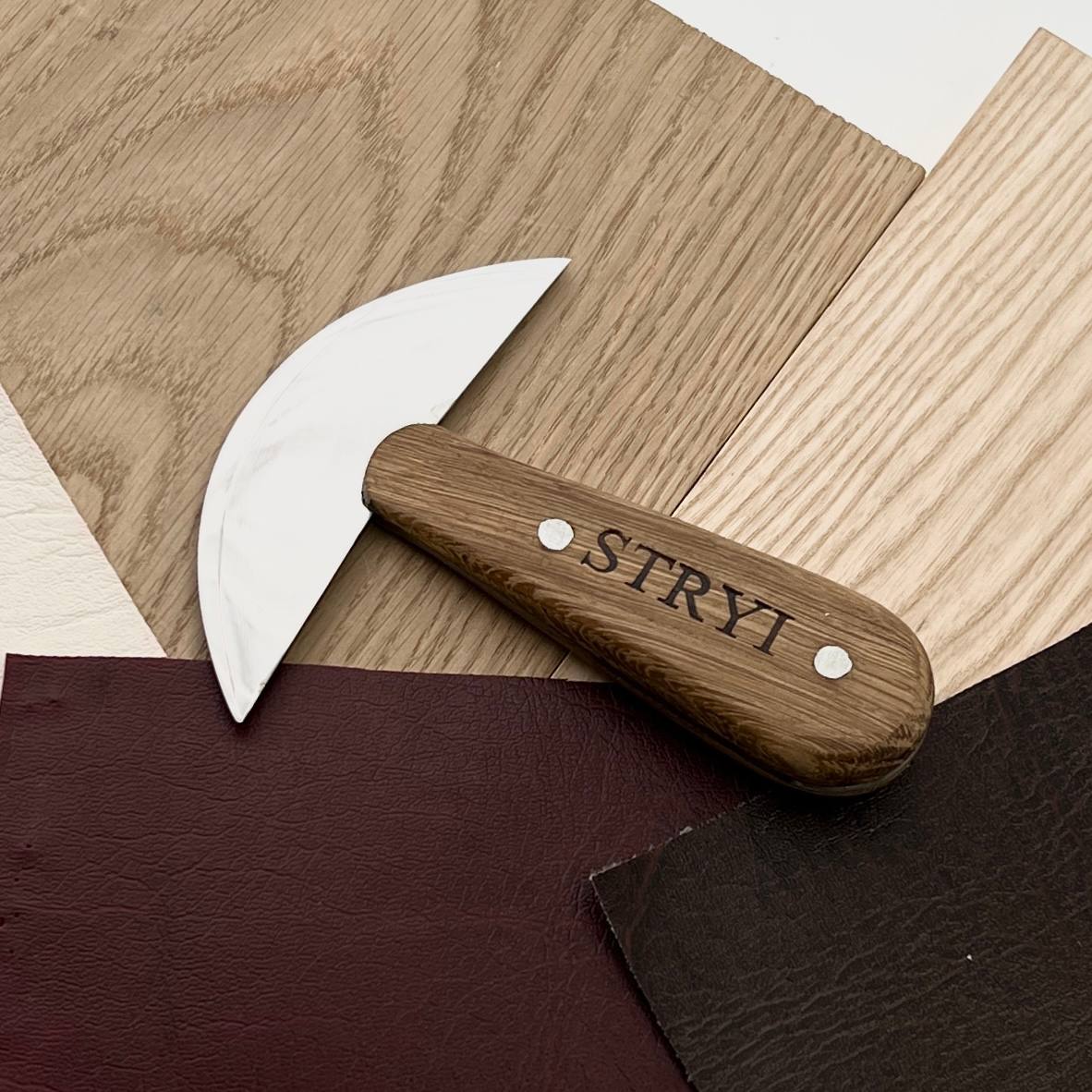 Knife for leather craft STRYI Profi, Leather knife, Leather processing, Thin blade knife for leather cutting