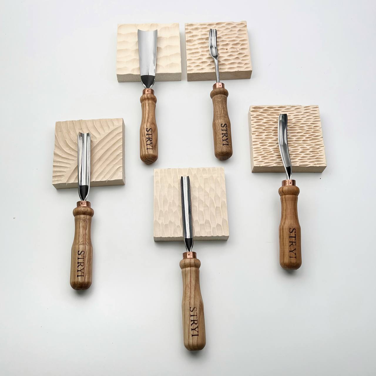 Wood carving kit STRYI Profi for Wood Texturing Techniques, 5 pcs