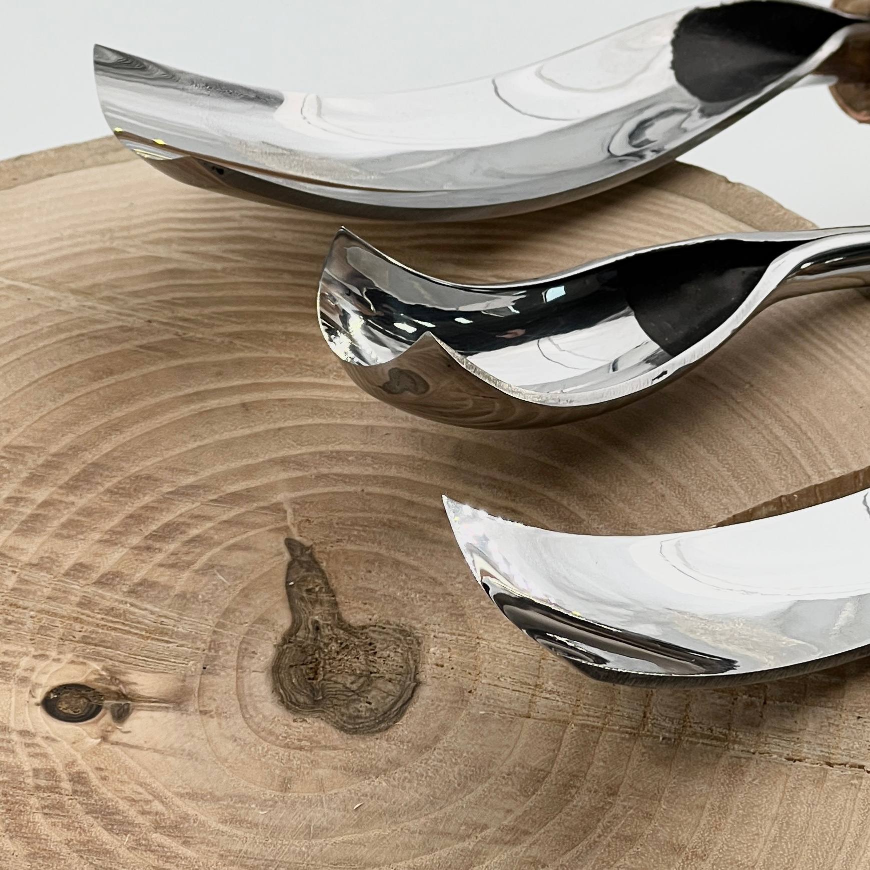 Set of 3 Bent Gouges STRYI Profi for Spoon &Bowl Carving