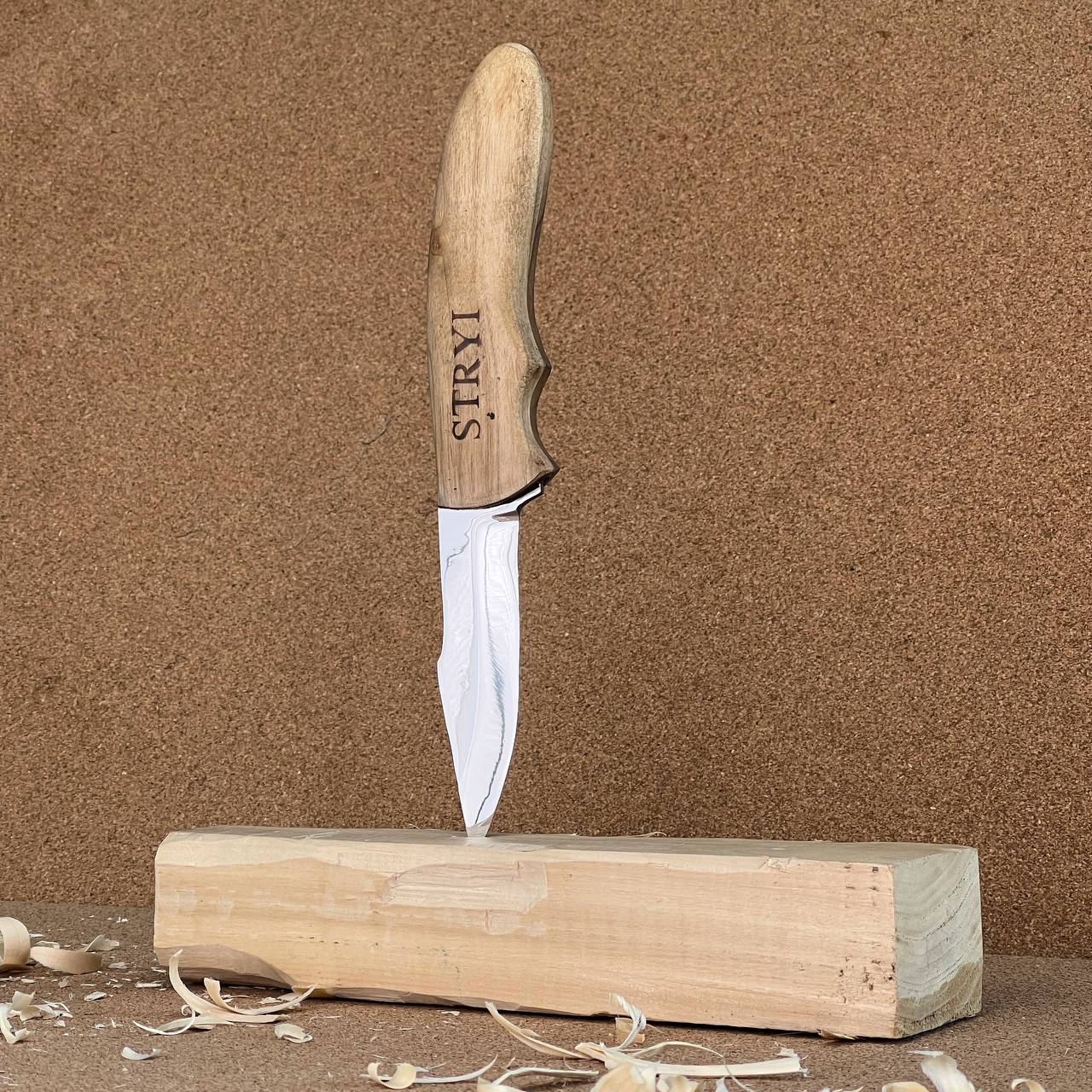 Wood carving knife STRYI Profi, Camping knife, Greenwoodworking knife, Gift for woodworker, Gift for him
