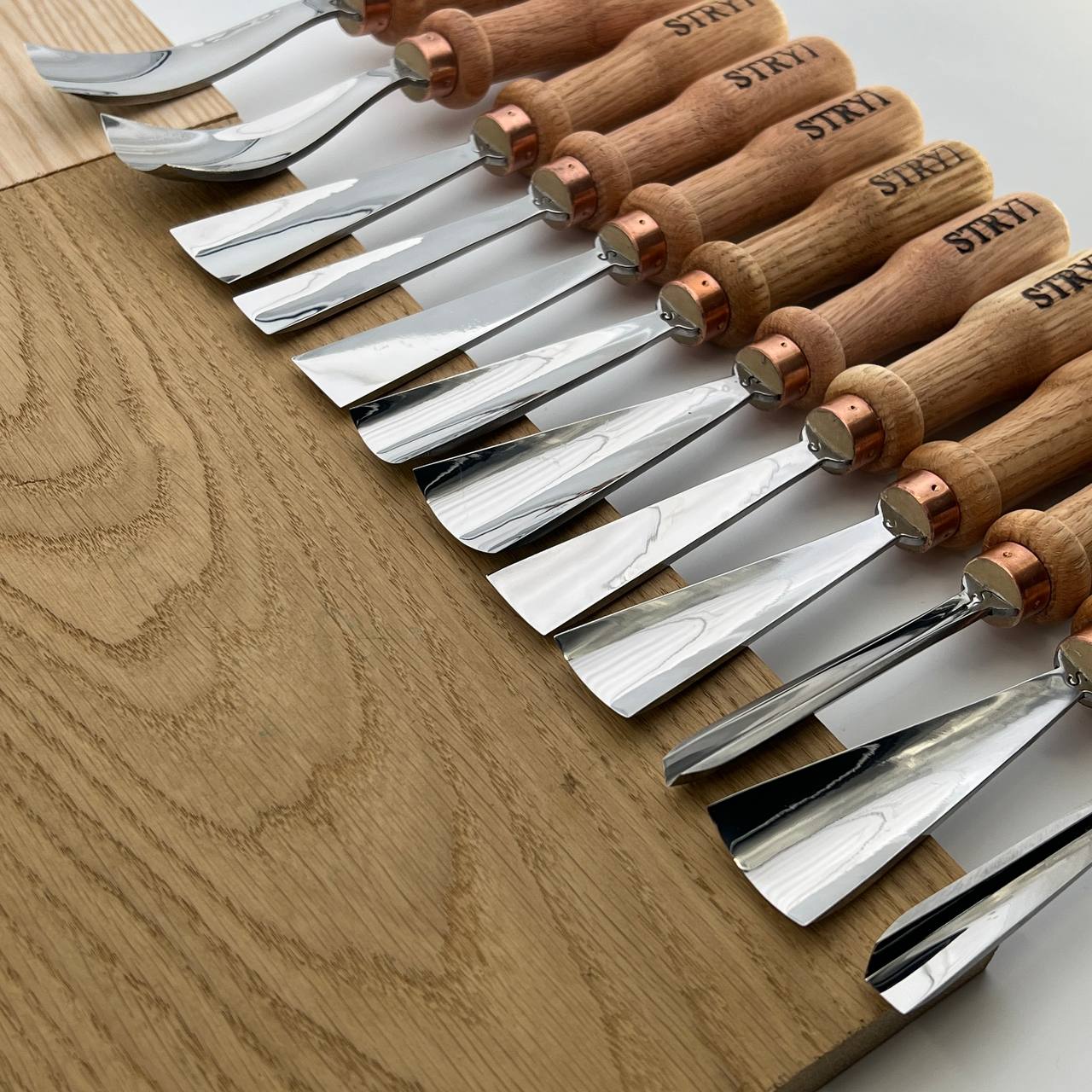 STRYI 12-Piece Hand-Forged Relief Carving Chisel Set, Professional Woodworking Tools