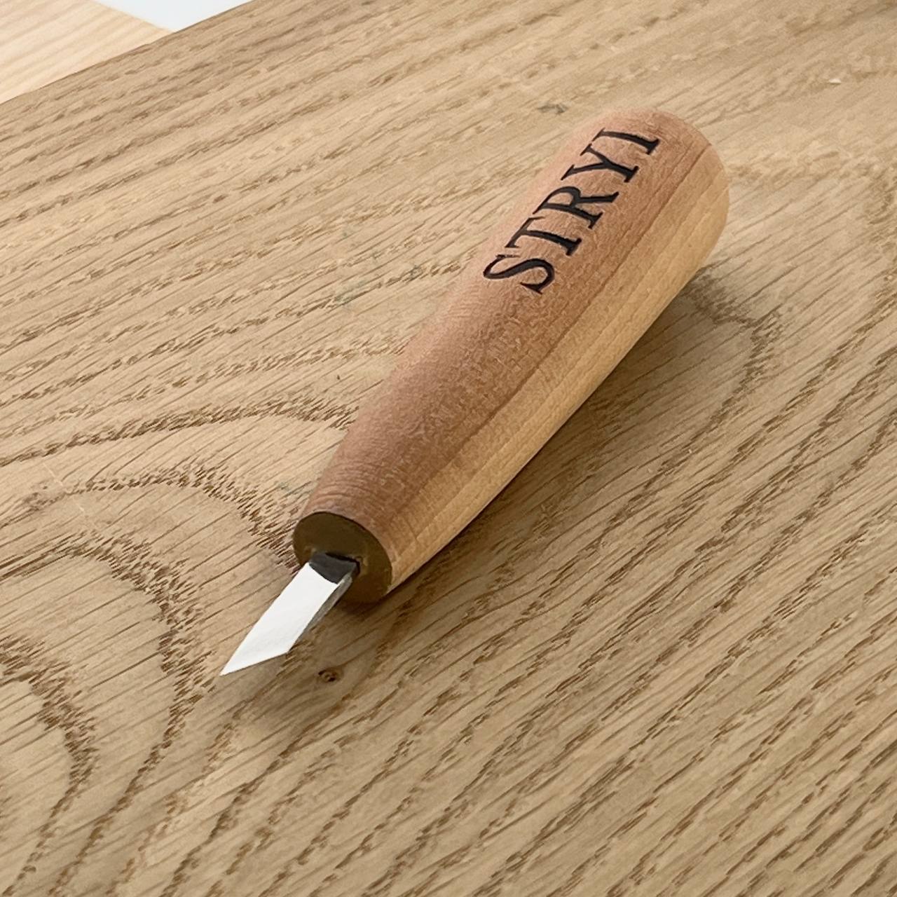 Short skewed knife for detailing STRYI, Scalpel for carving, Carving knife