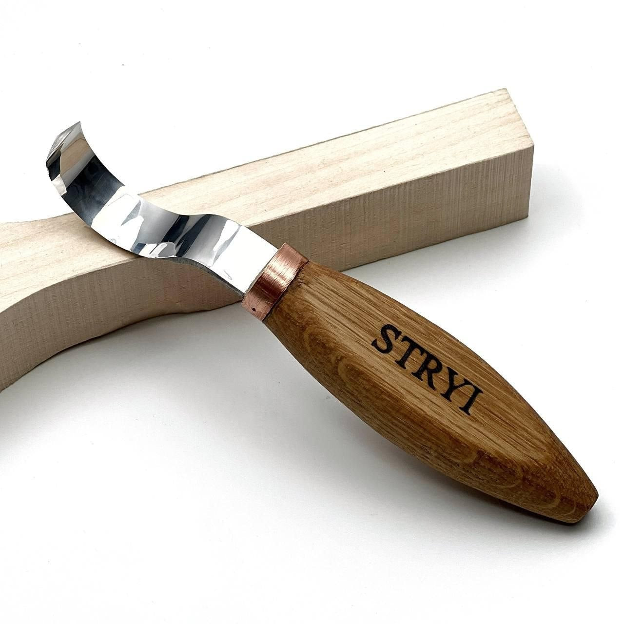 STRYI Profi 50mm Double-Edged Hook Knife for spoon carving
