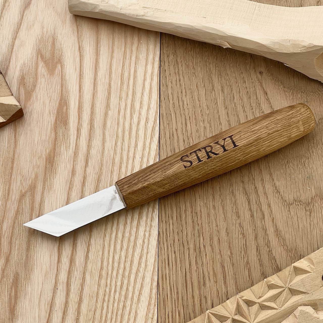 Schnitzmesser STRYI Profi für Relief, Kerbschnitzmesser, Schrägmesser