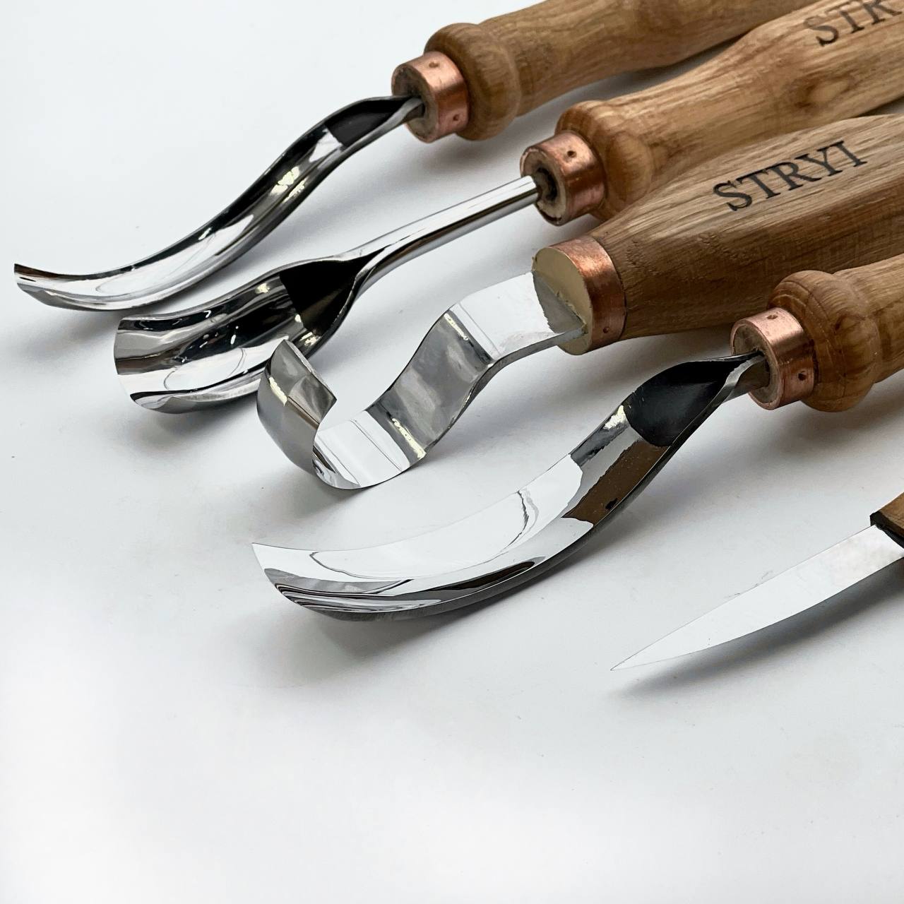 Spoon carving toolset 5pcs STRYI Profi in wooden gift box, Kuksa gouges, Bowl carving, Gift ready