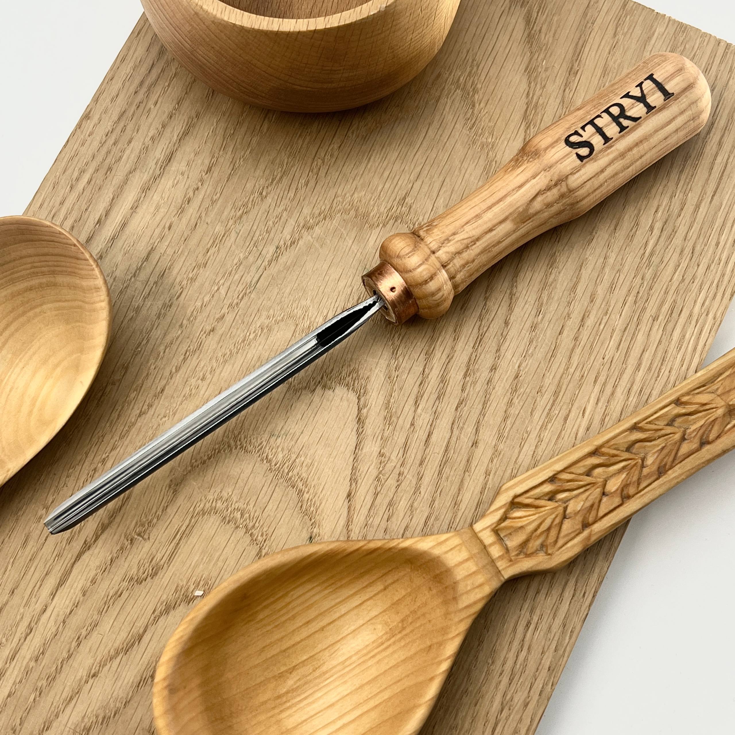 Komplettes Werkzeugset STRYI Profi zum Löffel- und Kuksa-Schnitzerei, Geschmiedete Werkzeuge