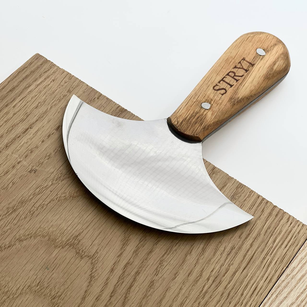 STRYI Profi Leather Round Knife, Half-moon knife for leather cutting