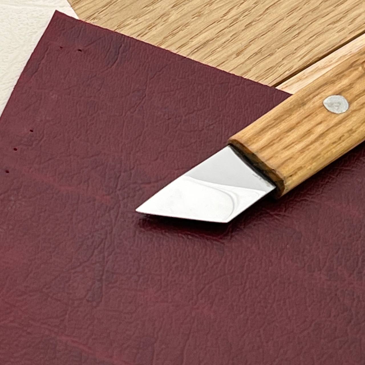 Leather Cutting Knife STRYI Profi with dual blade, Double-blade tool, Skewed knife for leather processing, Leather craft knife