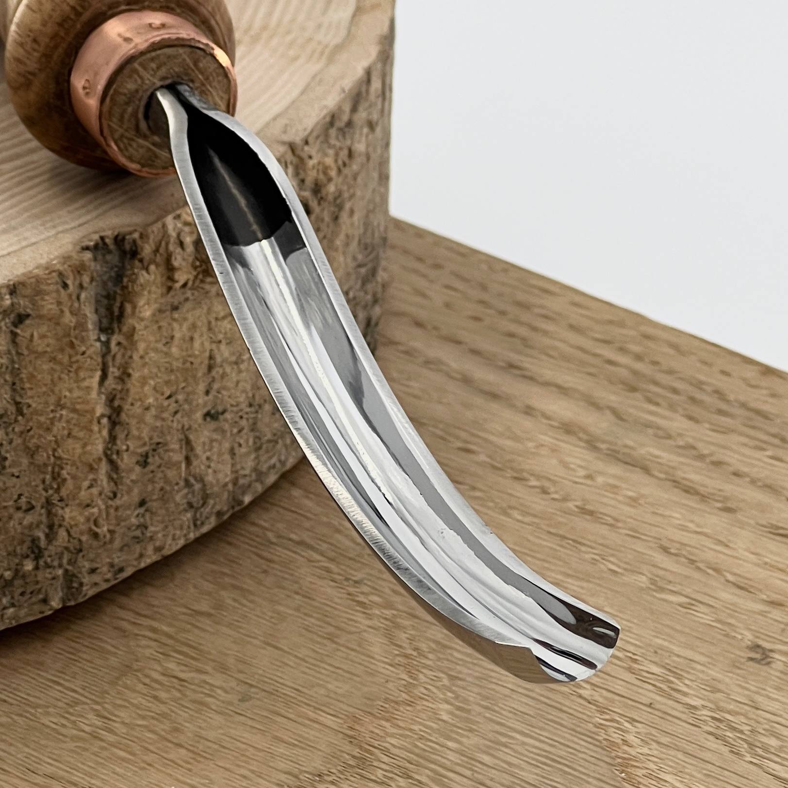 Gouge long bent chisel, #9 profile, woodcarving tools STRYI Profi