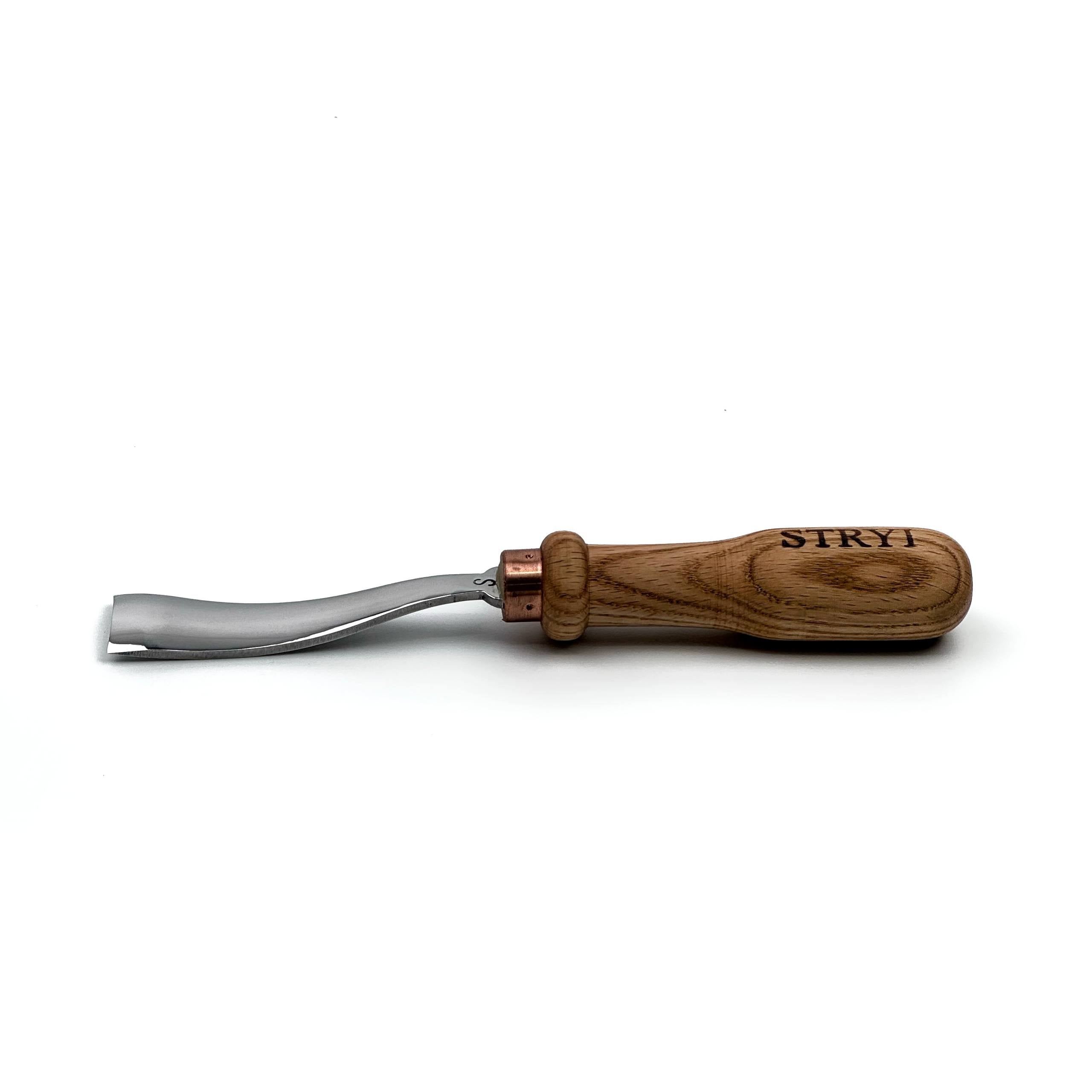 STRYI Reverse Bent Gouge – Specialized Forged Chisel for Convex Shapes & High Relief