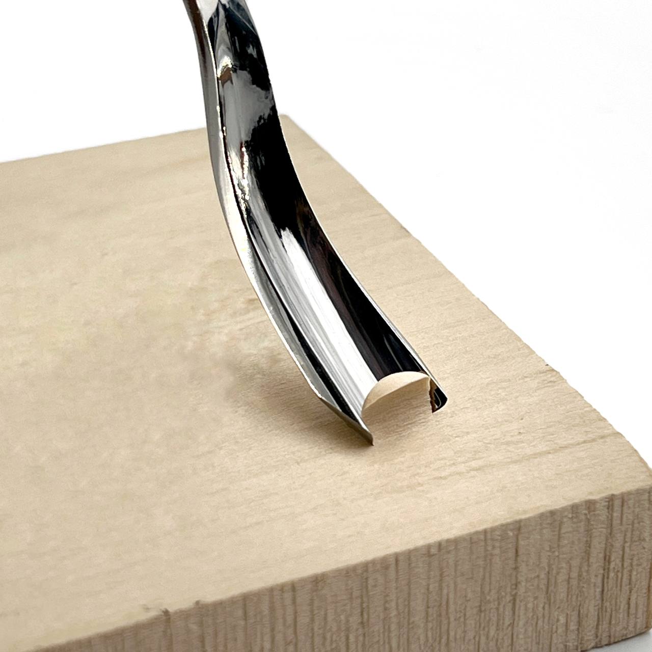 and-Forged Short Bent Gouge with Beveled Edges