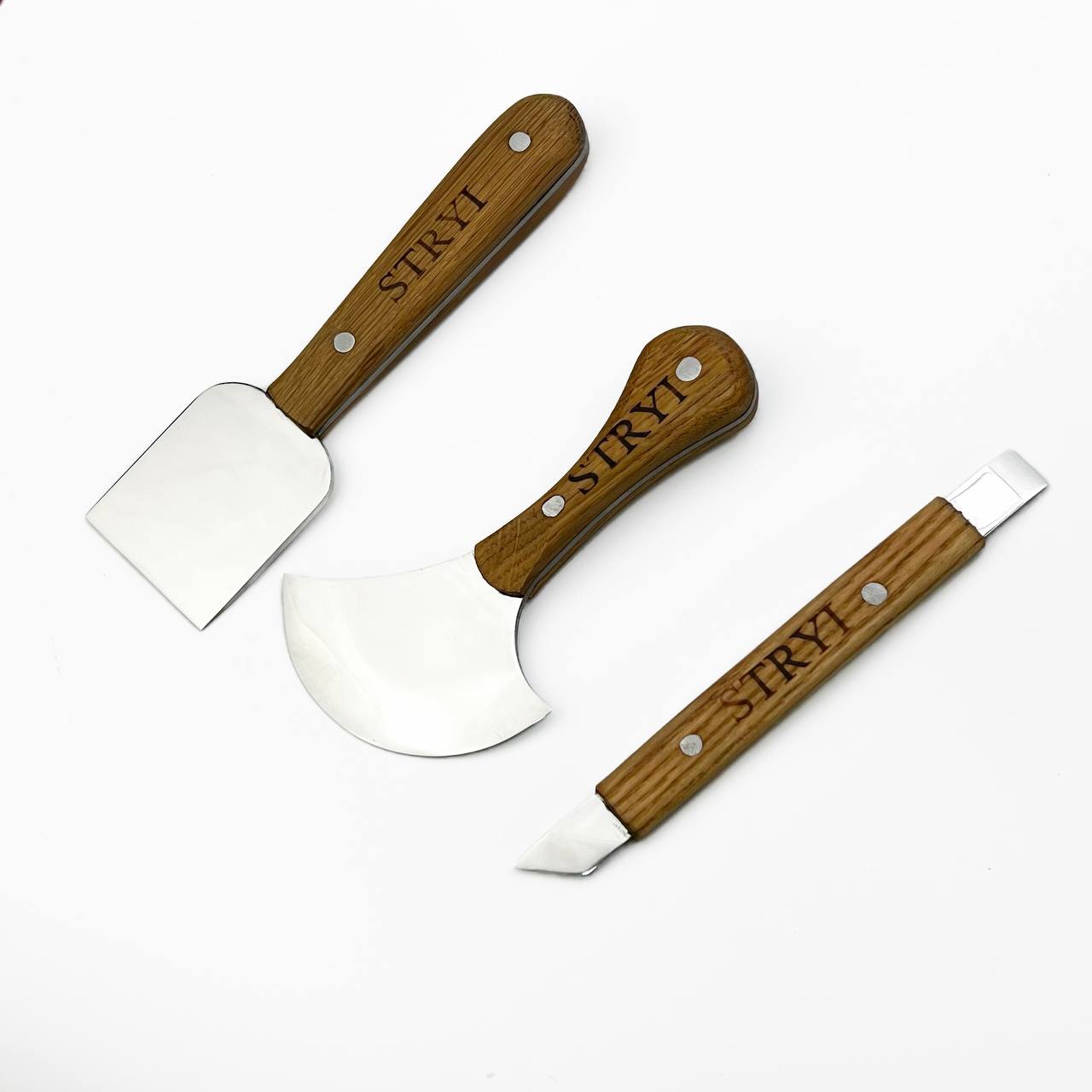 3-Piece Leatherworking Knives Set for Professional Leather craft, Cutting tools