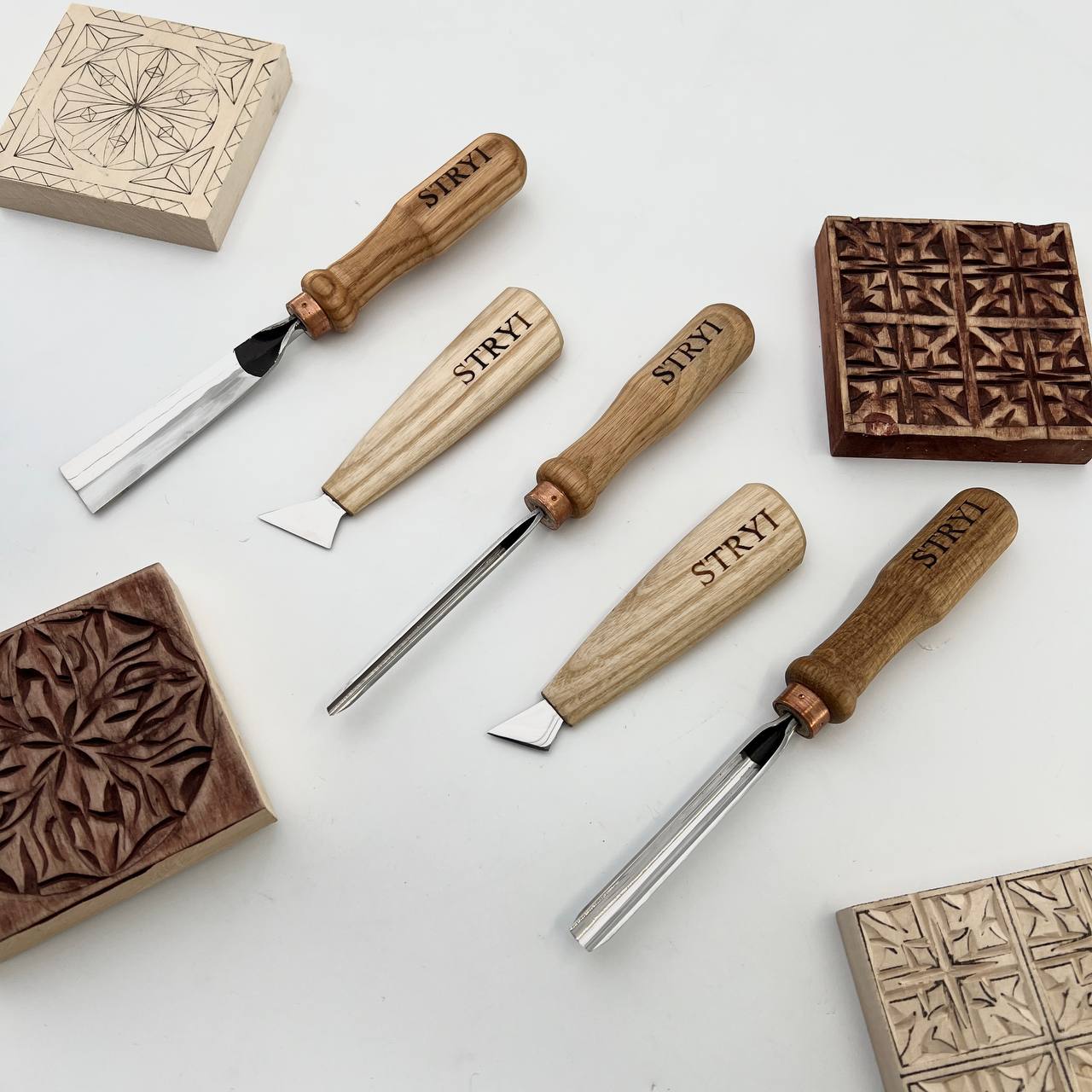 Basic wood carving toolset for relief carving, 5pcs STRYI Profi, Carving kit