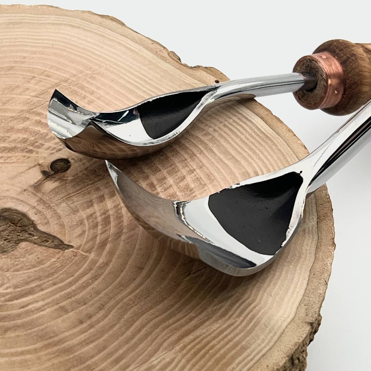 Schalenschnitzset mit 2 gebogenen Hohleisen STRYI Profi, Kuksa Hohleisen, Schalenschnitzerei, Geschenk für junge Männer