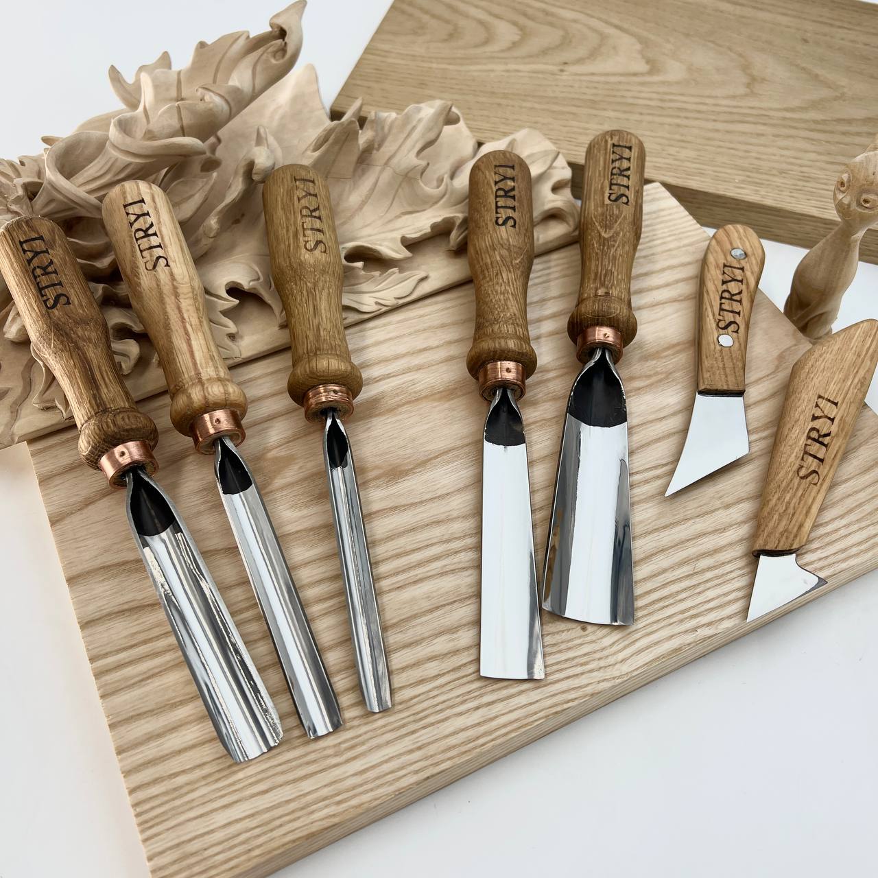 Basic wood carving kit STRYI for Whittling figures and Relief carving, Versatile set