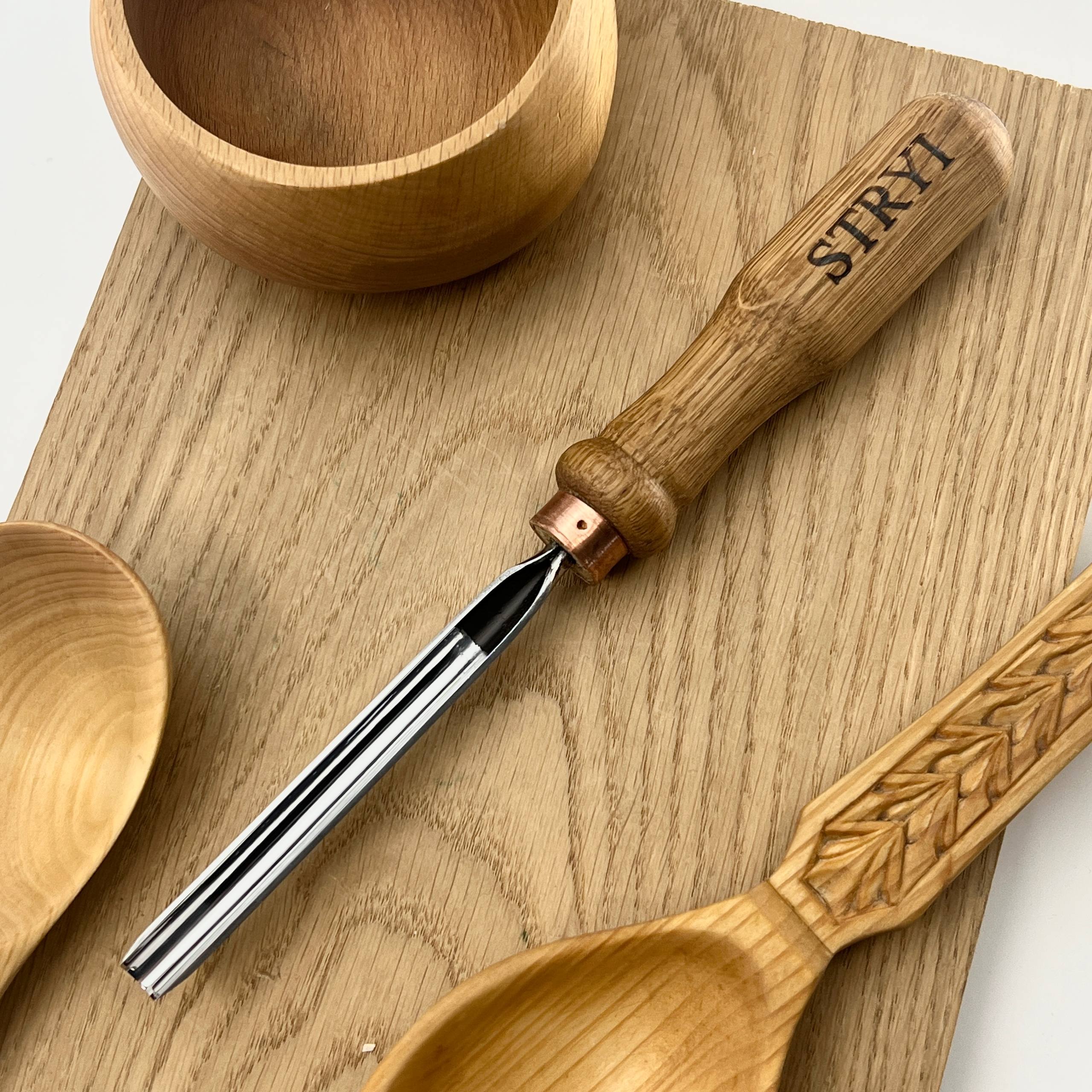 Komplettes Werkzeugset STRYI Profi zum Löffel- und Kuksa-Schnitzerei, Geschmiedete Werkzeuge