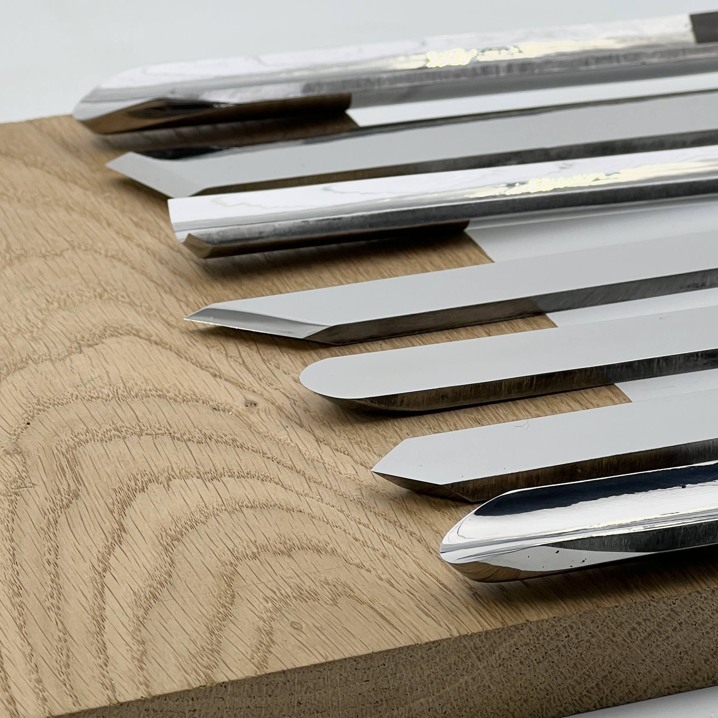 Wood carving set of 7 Wood turning tools STRYI Profi in roll-case, Lathe tools