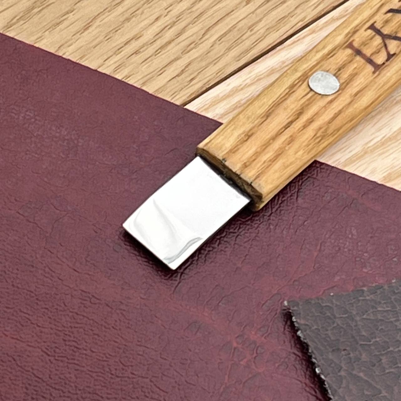 Leather Cutting Knife STRYI Profi with dual blade, Double-blade tool, Skewed knife for leather processing, Leather craft knife