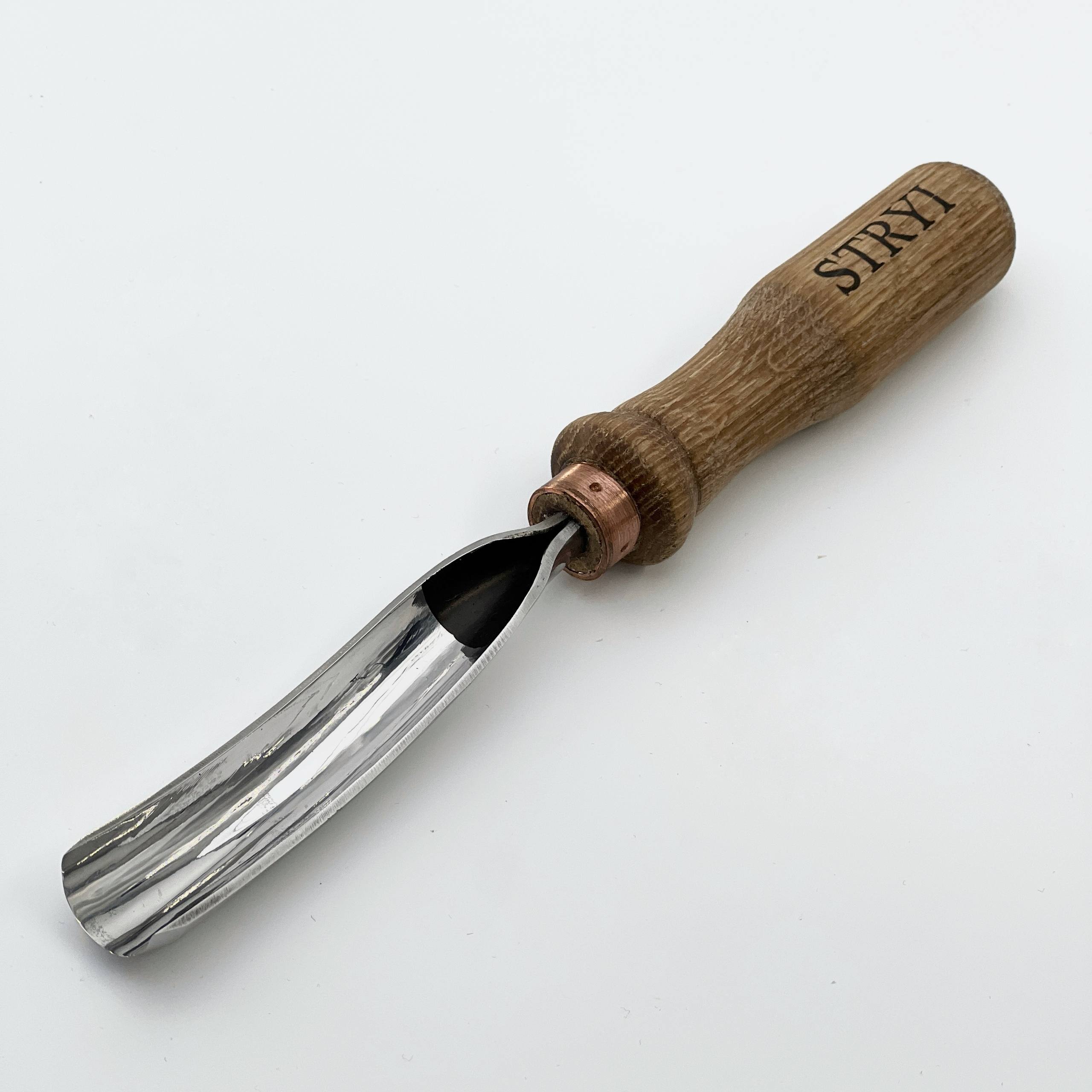 Gouge long bent chisel, #9 profile, woodcarving tools STRYI Profi