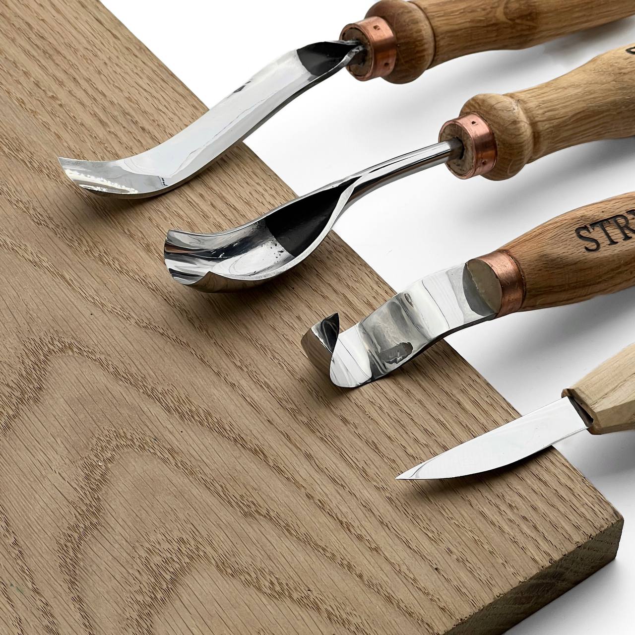 Bowl & Spoon Carving Kit: 4pc Set for Kuksa, Bowls & Spoons, Ready-to-Gift 5pcs STRYI Profi in deluxe gift box