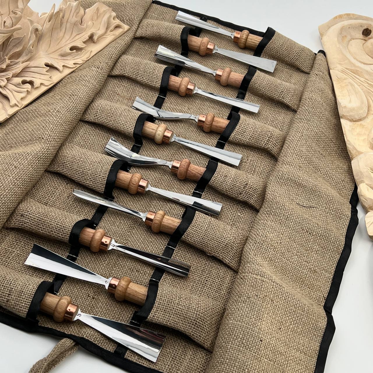 STRYI 12-Piece Hand-Forged Relief Carving Chisel Set, Professional Woodworking Tools