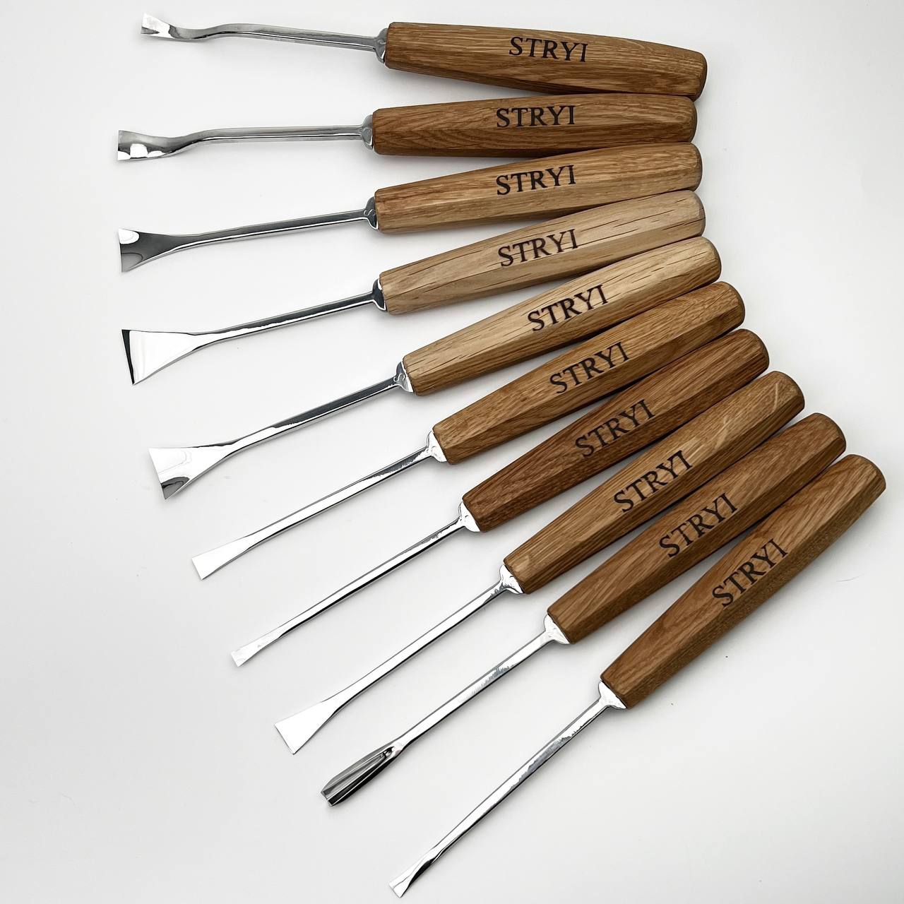 Fishtail Gouges set STRYI MAESTRO, Detailing Chisels set, Relief carving