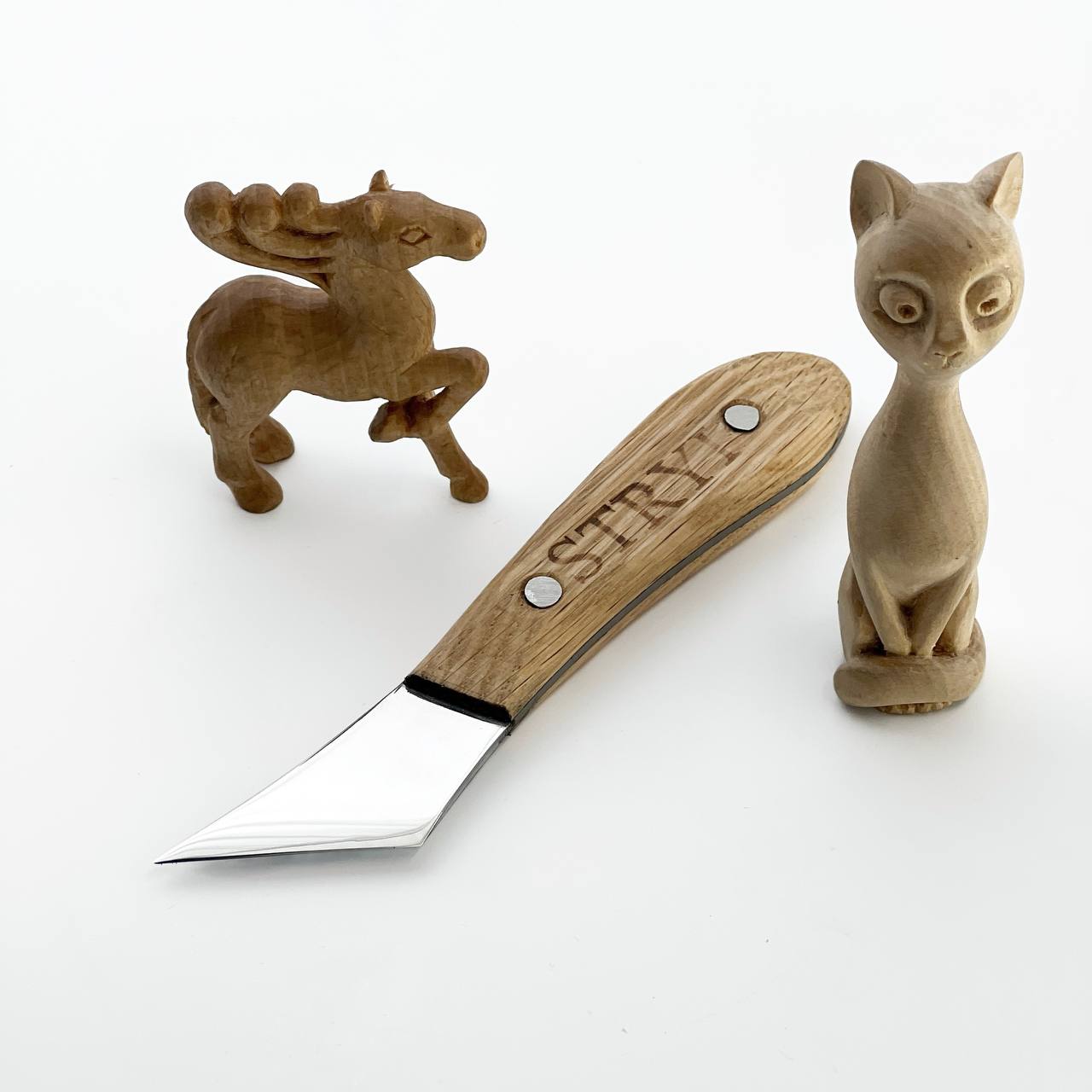 Figured carving knife for woodcarving 40mm STRYI Profi, Whittling knives, Sloyd knives, Knife for wooden jewelry